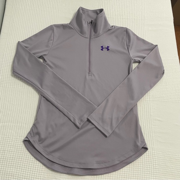 Under Armour  Long Sleeve Loose Lightweight 1/2 Zip Light Purple youth Large - Picture 1 of 10